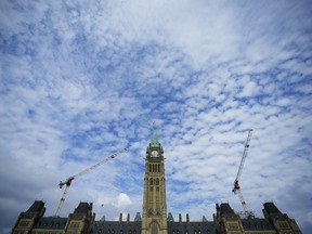 The Centre Block of Parliament Hill is pictured as members of Parliament return to the House of Commons in Ottawa on Monday, Sept. 18, 2023, following the summer recess.