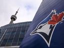 n the latest blow to the shrinking domestic media presence when the Toronto Blue Jays play away from home, the team's rights-holder will not resume on-site radio broadcasts of road games for the last few weeks of the season. The Blue Jays logo is pictured ahead of MLB baseball action in Toronto on Wednesday, April 27, 2022.