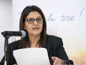 Coroner Gehane Kamel comments on her report on the death of Joyce Echaquan during a news conference in Trois-Rivieres, Que., Tuesday, Oct. 5, 2021.