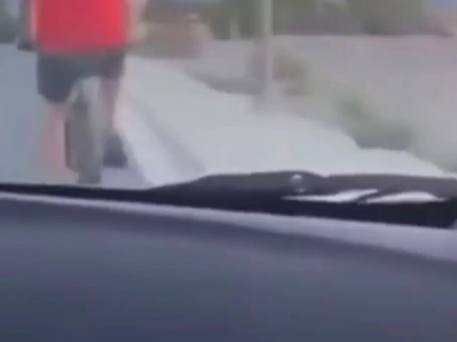Las Vegas Teens steal car hit and run car and man in bicycle for