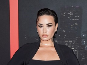 Demi Lovato is pictures at the premiere of Scream VI in New York City on March 6, 2023.