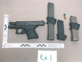 Guns and ammo seized following a raid in Brampton.