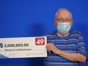 Steven Remias, of Kitchener, won a $2-million lottery prize. (OLG photo)
