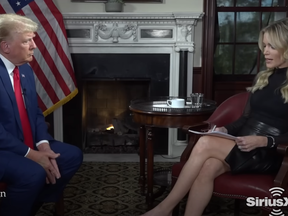 Donald Trump joins Megyn Kelly for an interview in this screenshot from video.