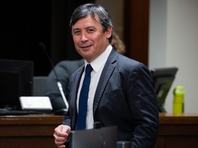 Michael Chong prepares to appear as a witness at the Standing Committee on Procedure and House Affairs (PROC) regarding foreign election interference on Parliament Hill in Ottawa, on Tuesday, May 16, 2023.