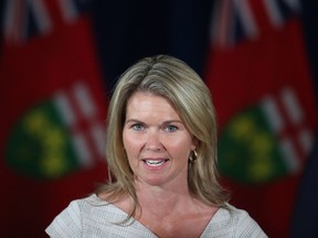 Jill Dunlop says she is consulting with the sector on how to remove barriers to creating affordable student housing on and off campus and will be hosting roundtables this fall that will also include municipalities, private career colleges and builders. Dunlop makes an announcement at the legislature in Toronto, Thursday, June 25, 2020.