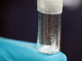 A vial containing fentanyl is displayed