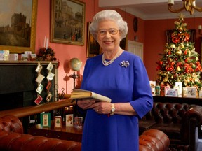 Queen Elizabeth II films her traditional Christmas broadcast