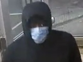 A suspect sought by Toronto Police in an assault and robbery investigation.