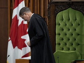 Speaker of the House of Commons Anthony Rota leaves the Speakers Chair after announcing he will step down as speaker in the House of Commons, Tuesday, Sept. 26, 2023 in Ottawa.