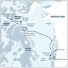 Adventure Canada route map for the High Arctic Explorer.