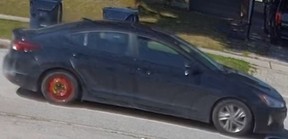 Two suspects and a suspect vehicle are sought after a bulldog puppy and jewelry were stolen during a break-and-enter in Rexdale on Thursday, Aug. 31, 2023.