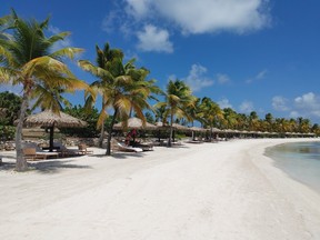 The beach at Jumby Bay Island seems to stretch forever. (DAVE POLLARD/Toronto Sun)