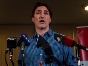 Prime Minister Justin Trudeau delivers a statement