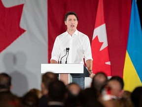 Justin Trudeau is pictured at a Liberal rally in Toronto last Friday. (The Canadian Press)