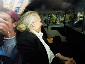 Peter Nygard leaves a courthouse in Toronto.