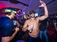 George Springer of the Toronto Blue Jays celebrates their playoff berth.