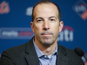 New York Mets general manager Billy Eppler speaks to reporters during a news conference at Citi Field, Jan. 31, 2023, in New York.
