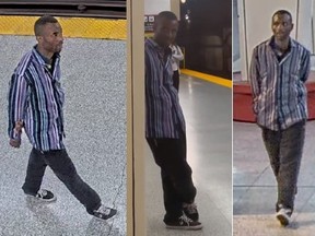An image released by Toronto Police of a suspect in an alleged sexual assault at Lawrence Station.