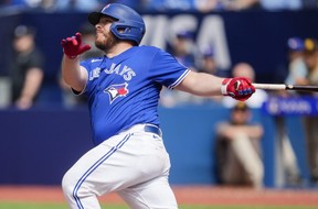 After the Jays elected to trade young Gabriel Moreno, catcher Alejandro Kirk had a miserable season at the plate. GETTY IMAGES