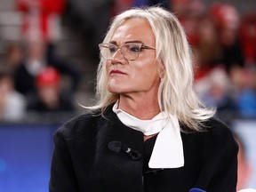 Former Australian transgender football coach Danielle Laidley at Marvel Stadium on August 7, 2022 in Melbourne, Australia.