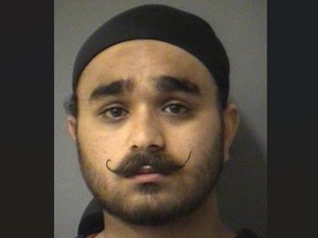 Gurprit Singh, 26, of Brampton, is wanted allegedly taking off from cops in a jeep at a Brampton plaza on Saturday, Oct. 21, 2023.
