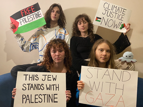 Climate activist Greta Thunberg has removed this picture from her social media accounts citing concerns it was unknowingly hurtful toward Jewish people. In a new post the sign remained but the stuffed animal did not.