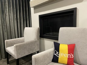 Inside the Queen's Suite at the Frontenac Club, a boutique hotel in downtown Kingston.