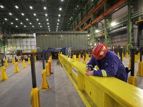 A worker at Shipbuilding’s Halifax Shipyard