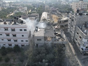 A building destroyed in an Israeli airstrike