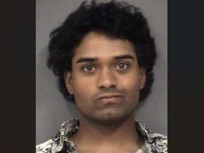 Sharrujan Rangan, 24, of Mississauga, is accused of sexually assaulting a 16-year-old girl in Mississauga on Sunday, Sept. 24, 2023.
