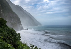 Qingshui Cliff as seen from a stop along Highway 9 on the east coast of Taiwan on Monday, May 29, 2023.