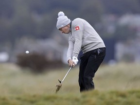 Matt Fitzpatrick on the 3rd hole during day one of the 2023 Alfred Dunhill Links Championship at St Andrews, Thursday Oct. 5, 2023.