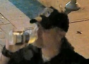 This unidentified man is suspected of painting hate symbols on a mosque in Toronto's east end on Friday, Oct. 6, 2023.