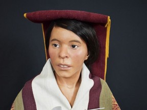 The model of Juanita, the Incan girl discovered as a frozen mummy in Peru in 1995. MUST CREDIT: Courtesy of Dagmara Socha