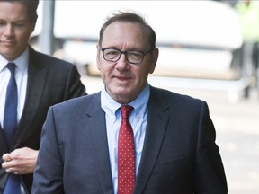 Kevin Spacey arrives at Southwark Crown Court in London.