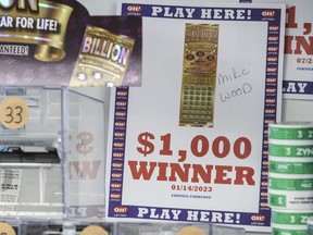 Copy of a winning scratch off lottery ticket