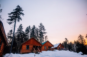 The Appalachian Mountain Club has bought and conserved 130,000 acres of land in Maine. The organization runs three rustic lodges with cabins and bunkhouses. (Cait Bourgault)