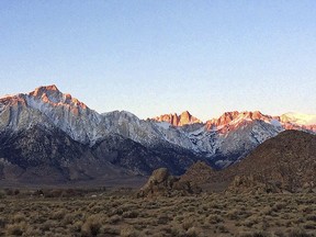 Seen is the eastern Sierra Nevada, with Mt. Whitney