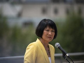 Mayor Olivia Chow speaks during a press conference at Toronto City Hall on Wednesday, July 12, 2023.