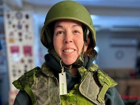Kristen Adams was honoured for her work at Camp Adazi in Latvia by the Canadian Forces.