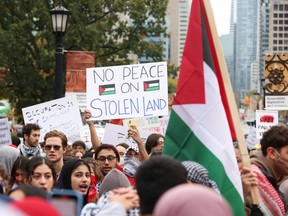 Hundreds of pro-Palestinian supporters who were mainly students descended upon Queens Park from TMU (formerly Ryerson) and University of Toronto to protest what is happening in the Middle East.