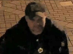 Investigators need help identifying this man who is suspected of leaving "hateful writing" on a mosque in Toronto on Thursday, Oct. 12, 2023.