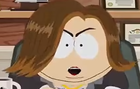 Cartman as Lucasfilm CEO Kathleen Kennedy. SOUTH PARK STUDIOS