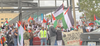 Hundreds of Pro-Palestinian protesters demonstrated at Mississauga’s Celebration Square Saturday — Joshua Warmington photo