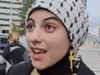 There was a shocking display of support for Hamas terrorists in Mississauga by a protester flaunting gold machine-gun earrings.