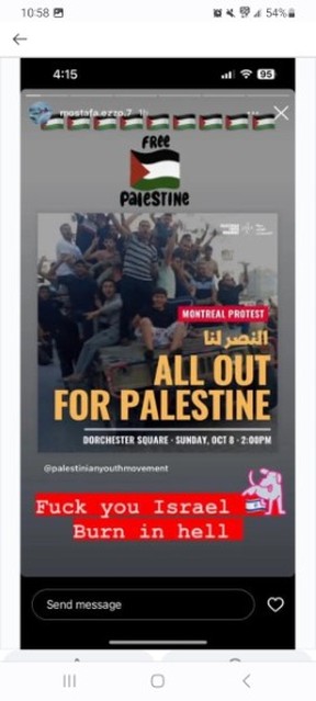 This social media post advertising a rally is also being looked at by Air Canada