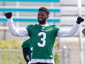 Nic Marshall in this file photo from Saskatchewan Roughriders training camp in 2022.