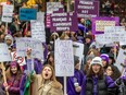 McGill, Concordia, UQAM and Bishop's University students protest against Quebec's proposed tuition hike in Montreal on Monday, Oct. 30, 2023.