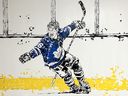 Art work of Maple Leafs winger Mitch Marner.